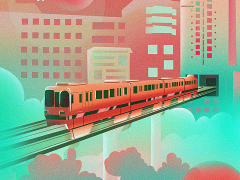 重庆系列插画李子坝