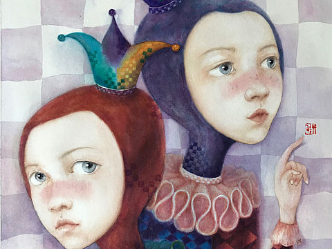 我的小丑女孩（個(gè)人主頁-ZNDU5MjYxNDQ=） - 藝術(shù)插畫 - 站酷設(shè)計(jì)師林子拉拉原創(chuàng)素材 - 站酷ZCOOL