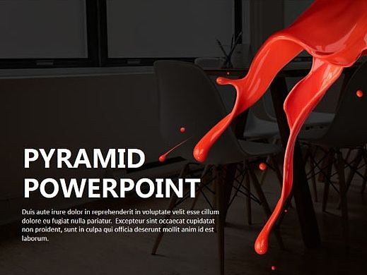 色彩溅射红色简洁喜庆商务汇报PPT模板(金字塔PPT)
