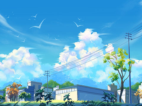 日系插画场景