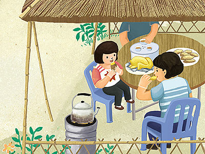 南澳起云阁酒店墙面插画