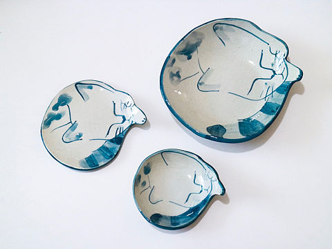 一分皿陶瓷设计 老猫手作 猫咪盘碟