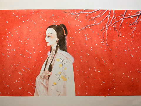 水彩古风人物