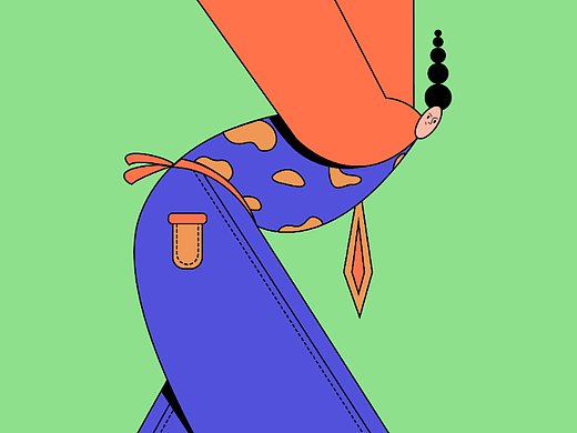 扁平风夸张人物插画设计