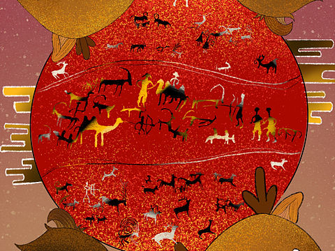 围鹿棋插画设计（个人主页-ZNTA3NzM0NDQ=） - 创作习作 - 站酷设计师什么都不会的歌儿原创素材 - 站酷ZCOOL