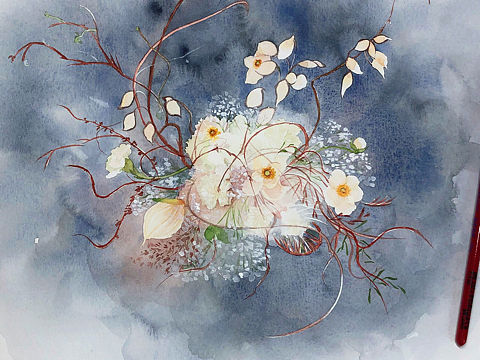 花束水彩练习（个人主页-ZMzczMTk0ODg=） - 绘画 - 站酷设计师影小鱼儿原创素材 - 站酷ZCOOL