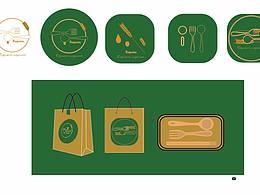 环保可食用麦糟餐具logo设计