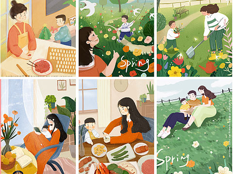 亲子插画作品系列