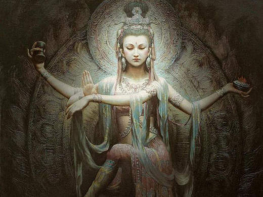 曾浩莫高窟飞天仙女图