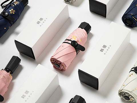 樱花雨伞场景图精修