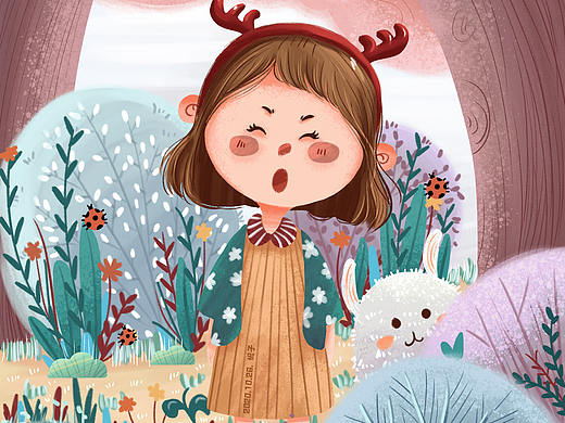 兒童插畫(huà)|小鹿角（個(gè)人主頁(yè)-ZNDg1Mjk5ODg=） - 兒童插畫(huà) - 站酷設(shè)計(jì)師妮子T原創(chuàng)素材 - 站酷ZCOOL