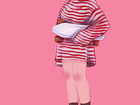滑板少女