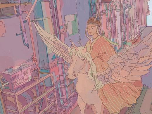 唐僧骑着独角兽（个人主页-ZMzU1MDA3ODQ=） - 商业插画 - 站酷设计师乌卡wuka原创素材 - 站酷ZCOOL