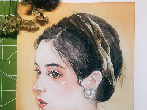 水彩小姐姐（个人主页-ZNDQ0MjAyODQ=） - 绘画 - 站酷设计师空鸣小狼kominwol原创素材 - 站酷ZCOOL