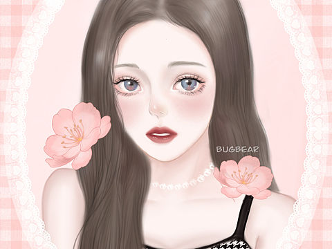 花与少女——樱花🌸（个人主页-ZNTIxNzczMTI=） - 创作习作 - 站酷设计师Bugbear原创素材 - 站酷ZCOOL