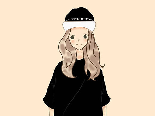 生活中穿衣搭配的小清新风格二次元女生插画临摹