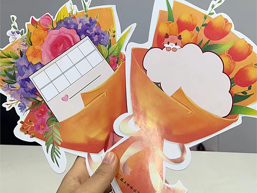 节日花束异形明信片