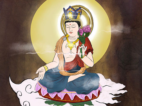 十二生肖守护佛 板绘插画