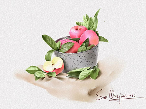 水果水彩创作（个人主页-ZNTQ4NzY0MjA=） - 创作习作 - 站酷设计师爱画画的宋先生原创素材 - 站酷ZCOOL