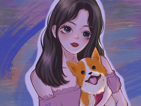 給自己畫的新頭像（個人主頁-ZNDcxODc1MjQ=） - 新銳潮流插畫 - 站酷設計師奶糖April原創(chuàng)素材 - 站酷ZCOOL