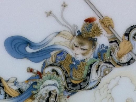 手绘瓷板画闹天宫