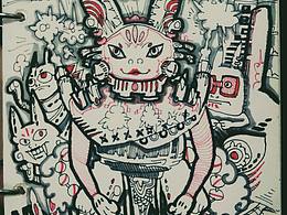 年畫與街頭的組合 