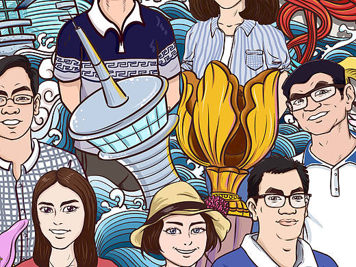 港澳局領(lǐng)導(dǎo)卡通形象（個人主頁-ZMTc3NzI2MTI=） - 商業(yè)插畫 - 站酷設(shè)計師蕩平農(nóng)村藝術(shù)家原創(chuàng)素材 - 站酷ZCOOL