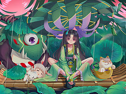 緣結(jié)神與小兔紙夏日荷塘