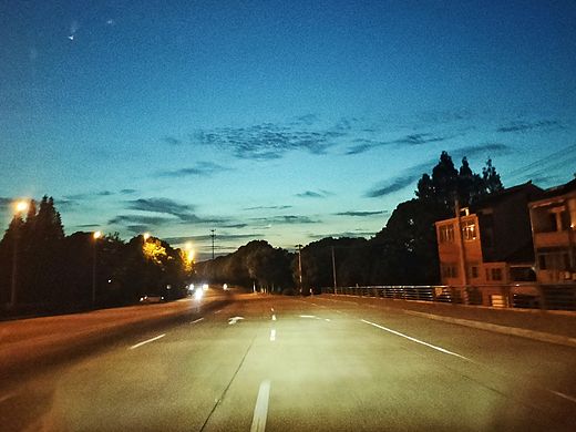 晚间遛狗路边手机随拍简修