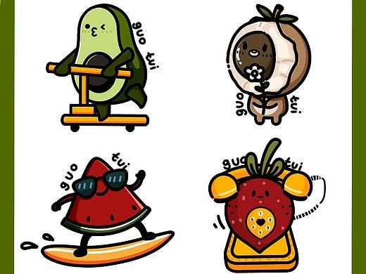 卡通Q版水果插画