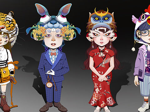 生肖系列人物插画