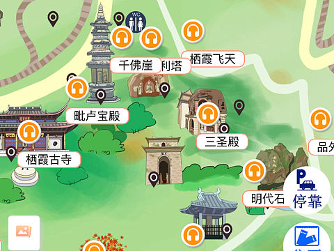 h5智慧旅游电子语音导航全域景区学校手绘地图定制设计