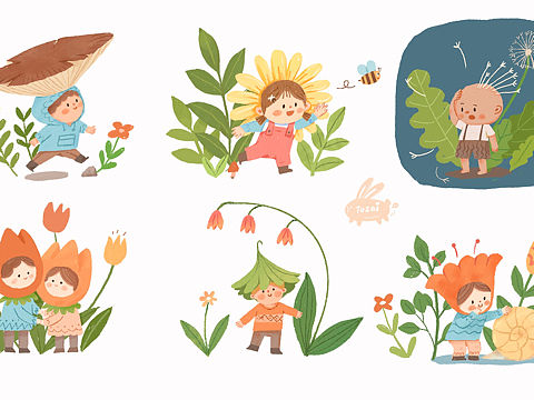 植物寶寶（個人主頁-ZNTAxNzQ2ODg=） - 兒童插畫 - 站酷設計師耳朵打結的兔君原創(chuàng)素材 - 站酷ZCOOL