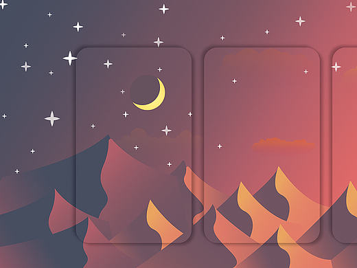 沙丘日月星辰的背景插畫（個人主頁-ZMjA0MDI4OTY=） - 閃屏/壁紙 - 站酷設計師專注最初的夢原創(chuàng)素材 - 站酷ZCOOL