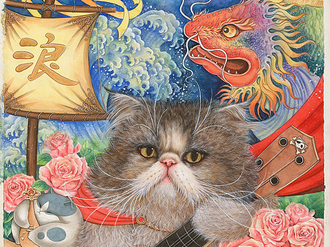 《八仙九猫》水彩插画系列