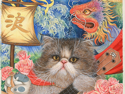 《八仙九猫》水彩插画系列