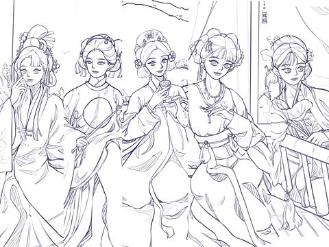 个人作品练习(线稿)