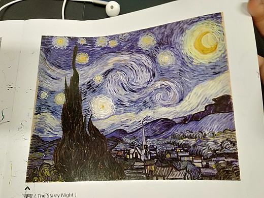 梵高星夜油画棒临摹练习