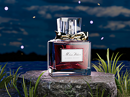 Miss Dior 香水湖边场景模型
