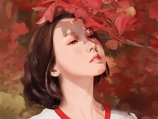 插画练习，水彩风格插画头像练习NO.3