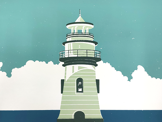 丝网印刷-珠海灯塔（个人主页-ZNTk1MDQ3MDA=） - 实验艺术 - 站酷设计师LinlinYT原创素材 - 站酷ZCOOL