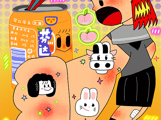 原创昭和插画|芬达橘子汽水!