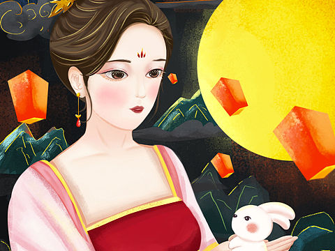 中秋节嫦娥插画