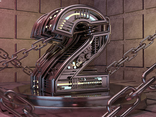 C4D 机械金属字体  