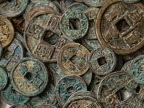 超写实彩铅作品——铜币