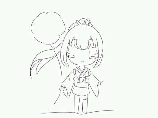 阴阳师草爸爸q版线稿