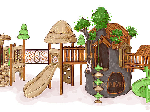 户外游乐插画