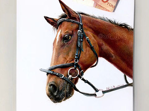 彩铅作品《马上有钱》