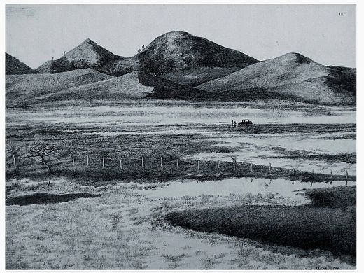 钢笔画《刚来还是离开》