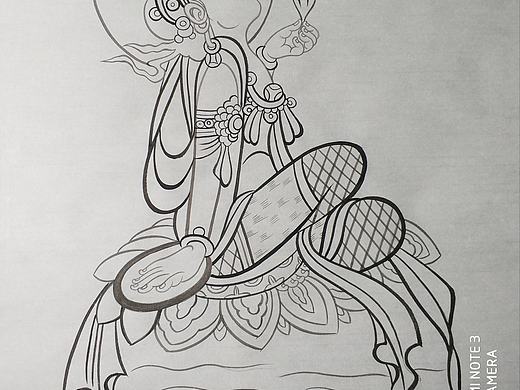 敦煌壁画人物线描稿